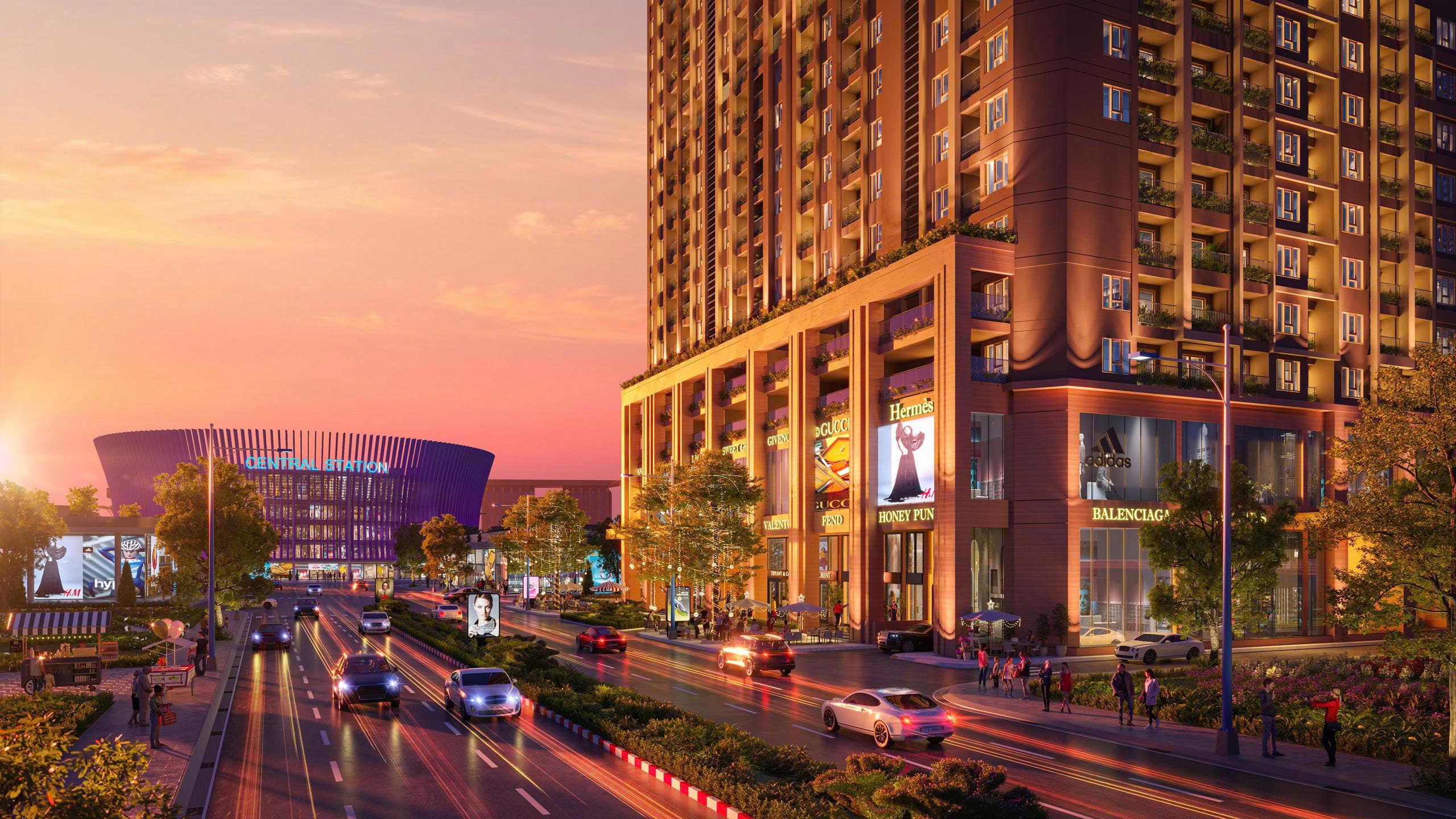 Phối cảnh về đêm - Nam Mekong Grand Plaza