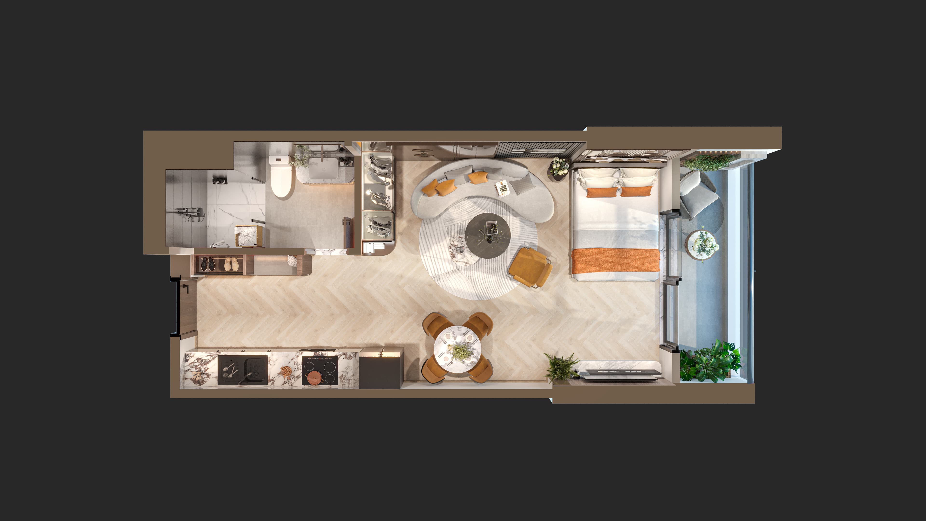 Mặt bằng Studio - Nam Mekong Grand Plaza